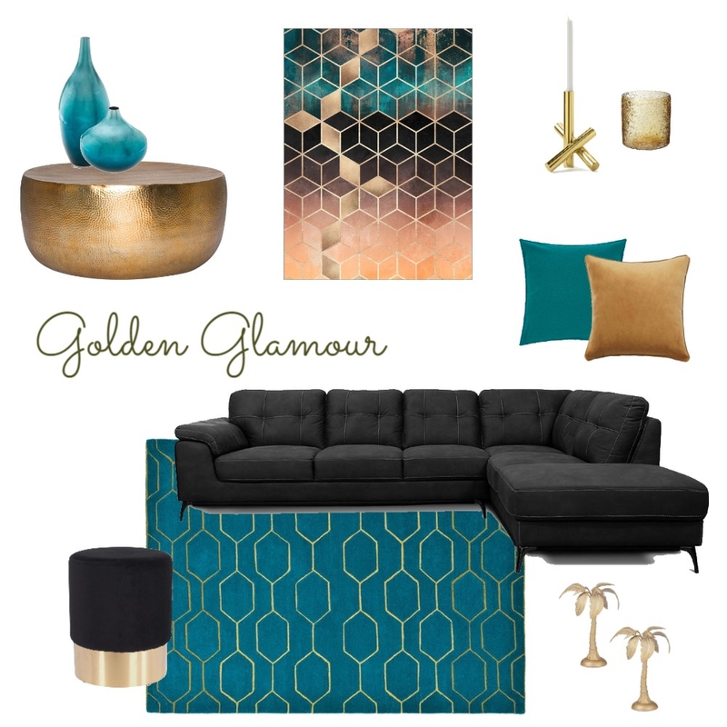 Golden Glamour Mood Board by Andriana on Style Sourcebook