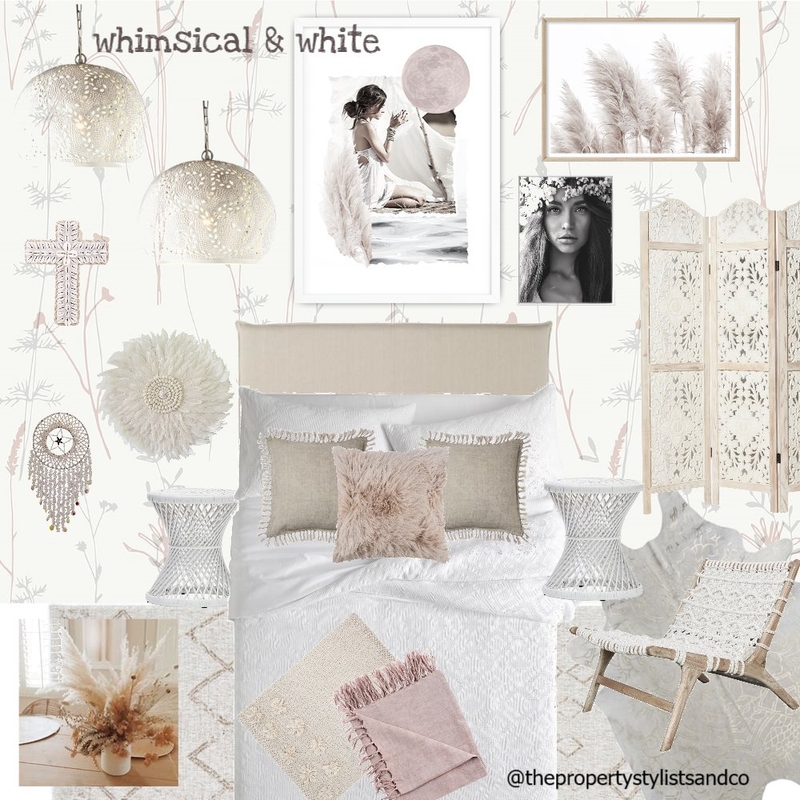 whimsical &amp; white boho bedroom Mood Board by The Property Stylists & Co on Style Sourcebook