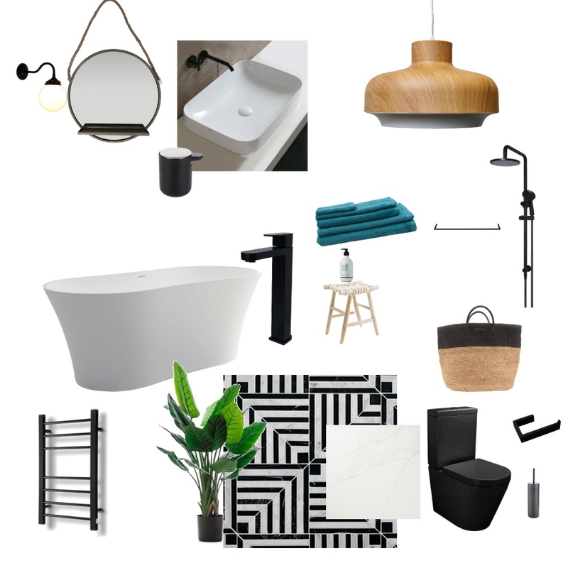 Black and white bathroom Mood Board by AndreeaKozma on Style Sourcebook