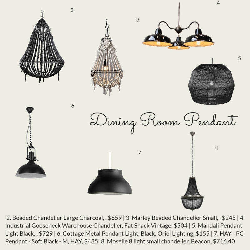 Dining Room Pendant Mood Board by Sage Design Collective on Style Sourcebook