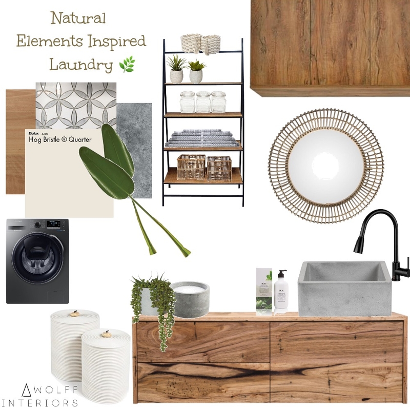 Natural Elements Inspired Laundry Mood Board by awolff.interiors on Style Sourcebook