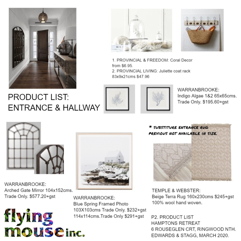 Entrance &amp; Hallway - Product list Mood Board by Flyingmouse inc on Style Sourcebook