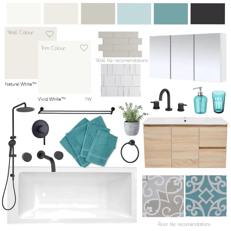 Bone and teal bathroom Mood Board by JCStylingandDesign on Style Sourcebook