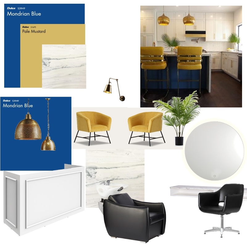 Blue and mustard kitchen inspo Mood Board by Bianca Strahan on Style Sourcebook