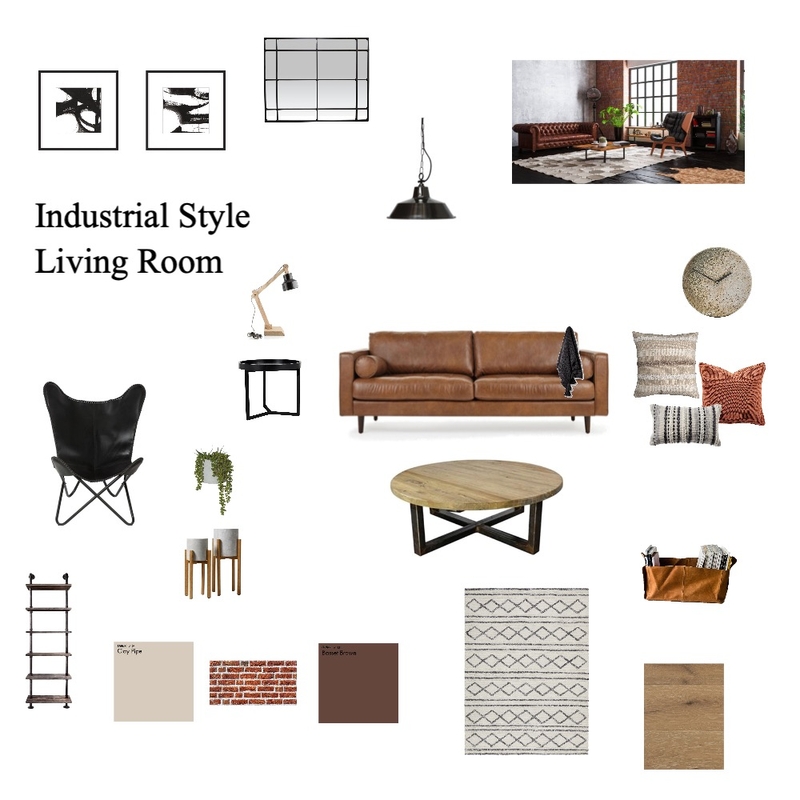 industrial living room Mood Board by rdld1010 on Style Sourcebook