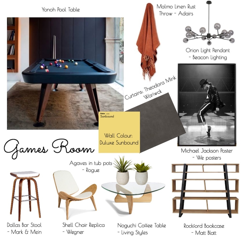 Games Room Mood Board by BlueButterfly on Style Sourcebook
