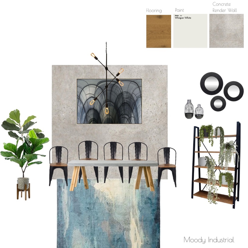 Moody Industrial Dining Room Mood Board by janaelisa on Style Sourcebook