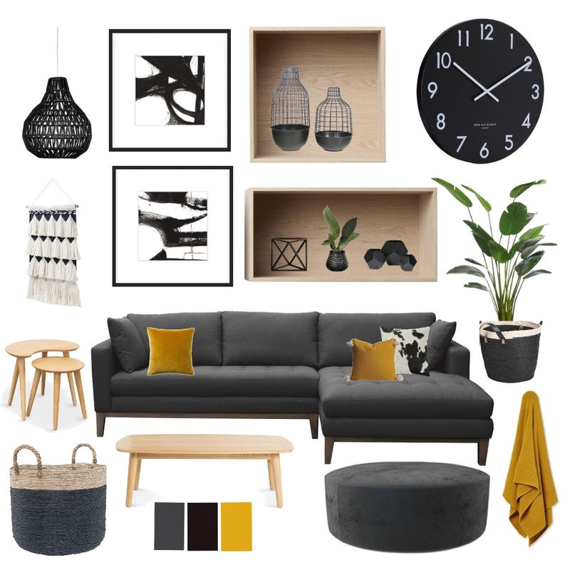 Monochrome and Mustard Mood Board by DaniVile on Style Sourcebook