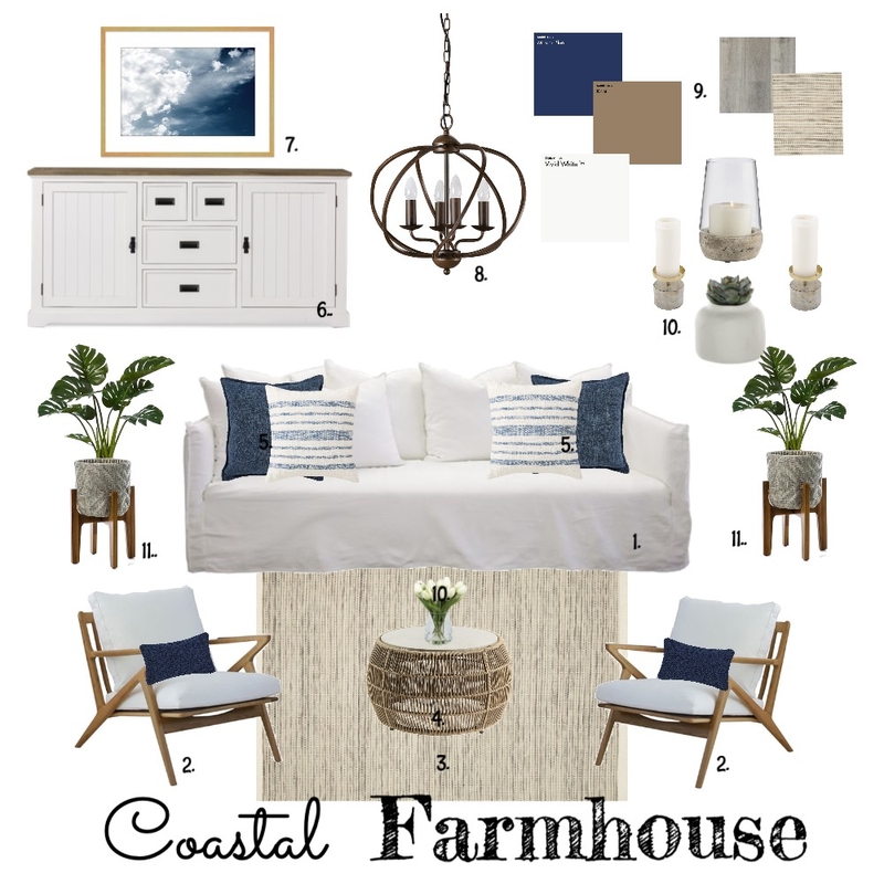 Coastal Farmhouse Mood Board by Divine Olive Designs on Style Sourcebook