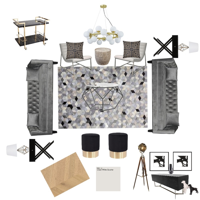 Geometric Modern Living Room Mood Board by novahomestyler on Style Sourcebook