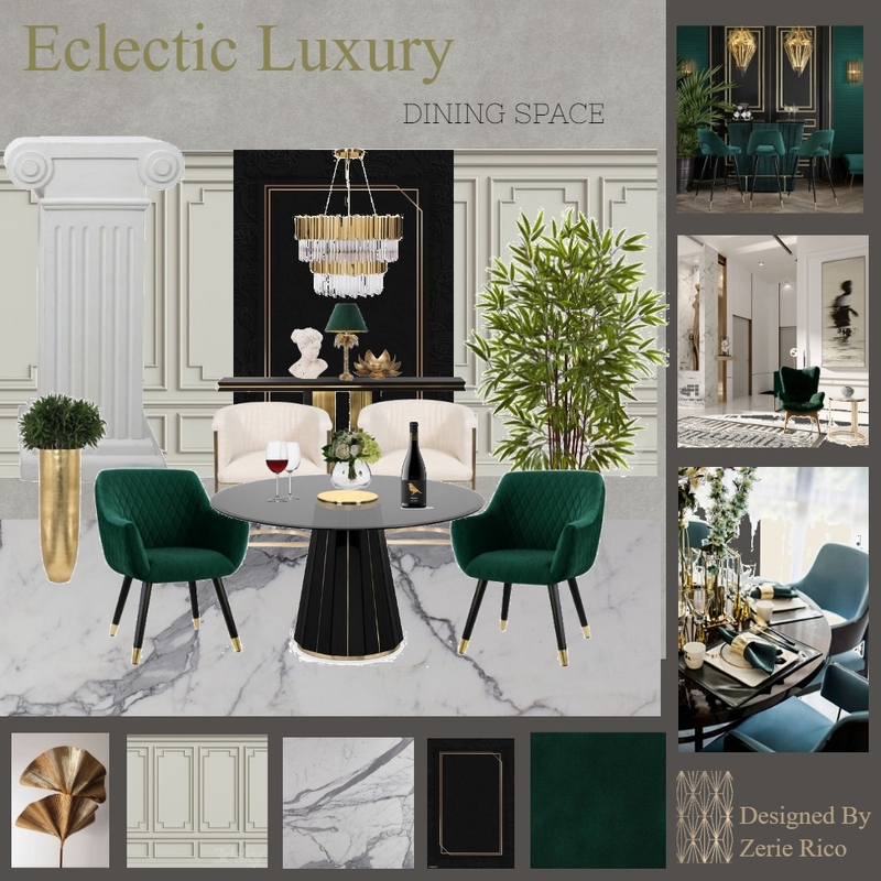 Eclectic Luxury  Dining Space Mood Board by Zerie Rico Design Studio on Style Sourcebook