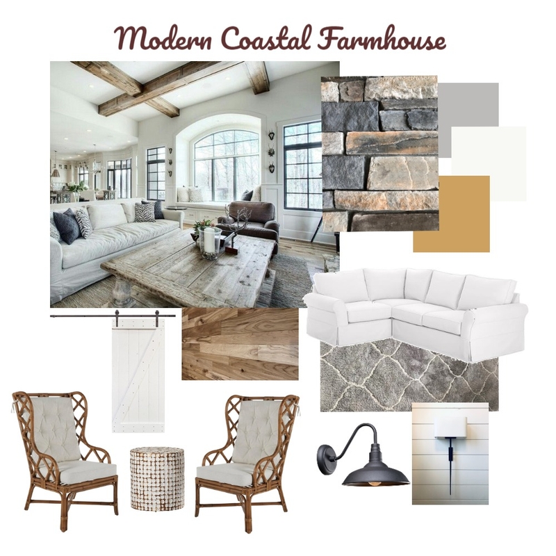 Modern Coastal Farmhouse Mood Board by PennyGrau on Style Sourcebook