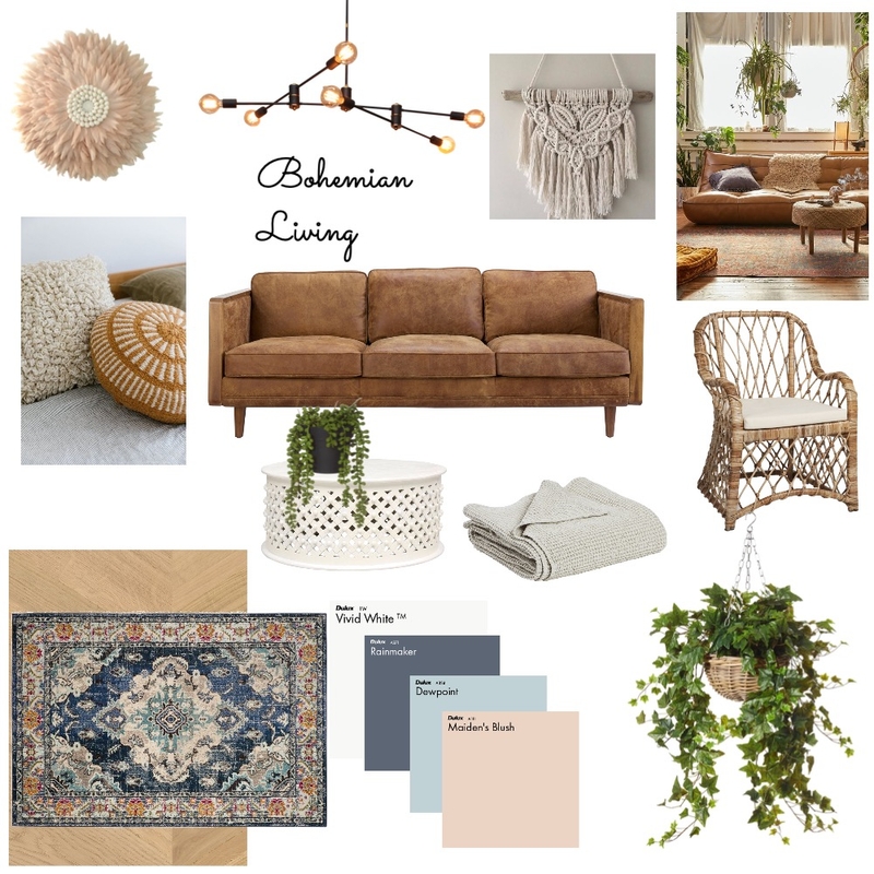 Bohemian Living Mood Board by Ehall on Style Sourcebook