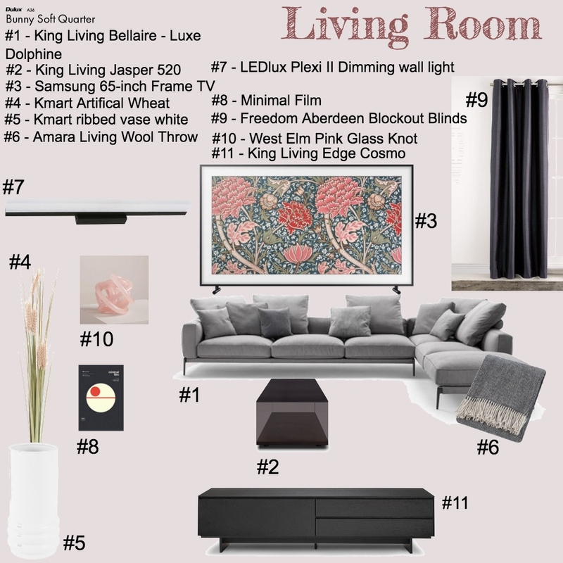 Assignment #10 Living roomfinal Mood Board by nicbrindell on Style Sourcebook