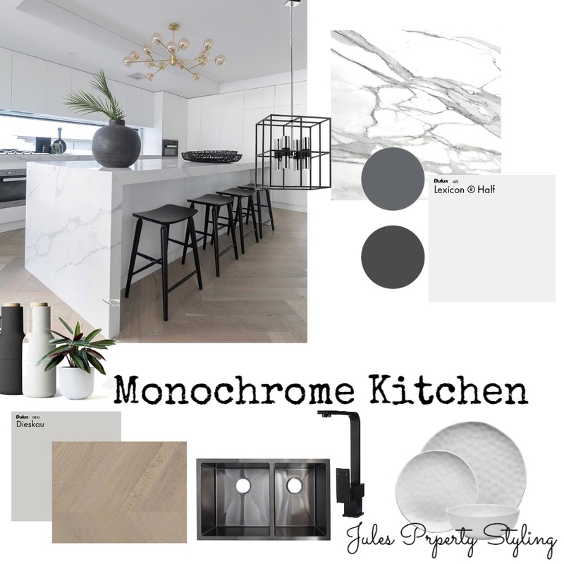Monochrome Kitchen Mood Board by Juliebeki on Style Sourcebook