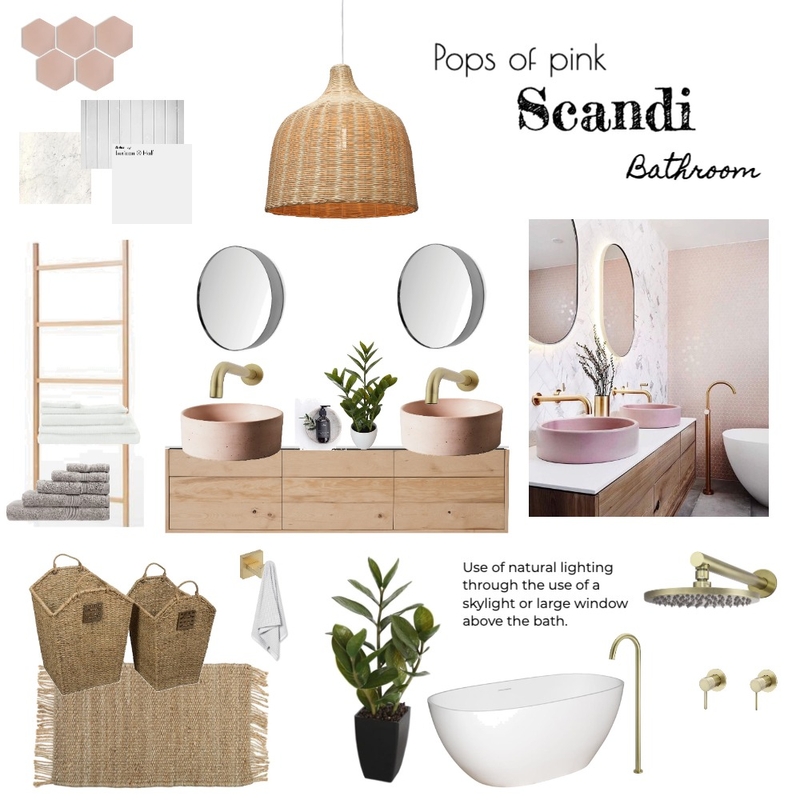 Pops of pink Scandi Bathroom Mood Board by Morrison Interiors on Style Sourcebook