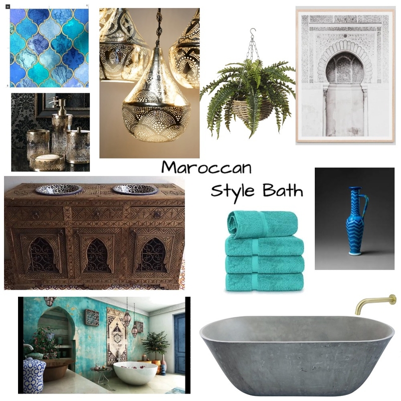 Maroccan Bathroom Mood Board by LisaHaywood on Style Sourcebook