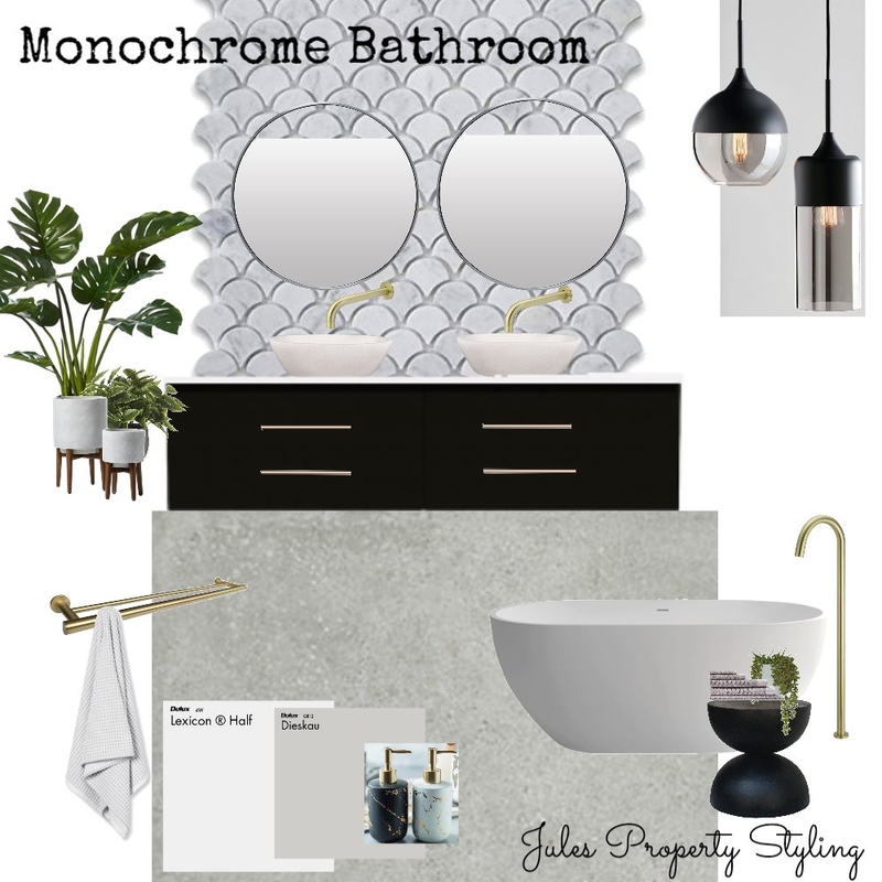 Monochrome bathroom Mood Board by Juliebeki on Style Sourcebook