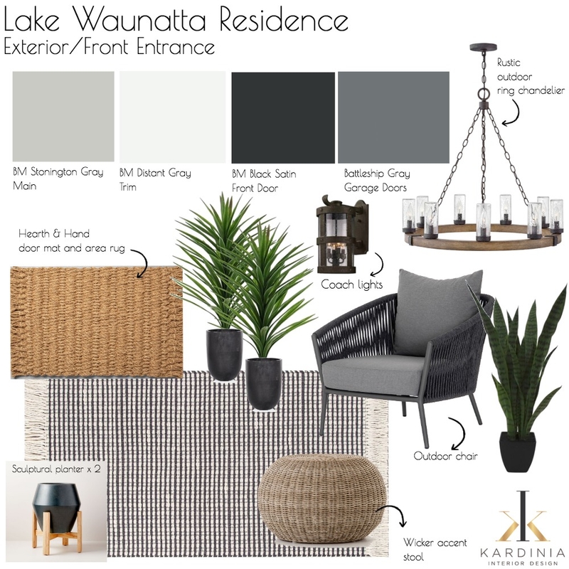 Lake Waunatta Residence - Exterior/Front Entrance Mood Board by undefined on Style Sourcebook