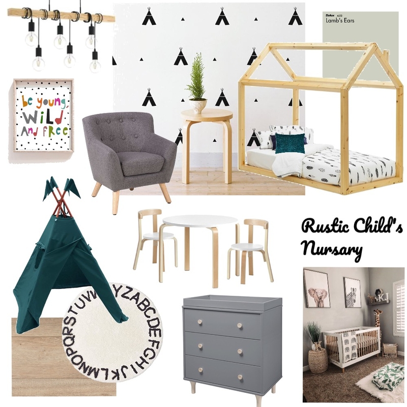 Modern Rustic Child's Nursery Mood Board by NV Creative Spaces on Style Sourcebook