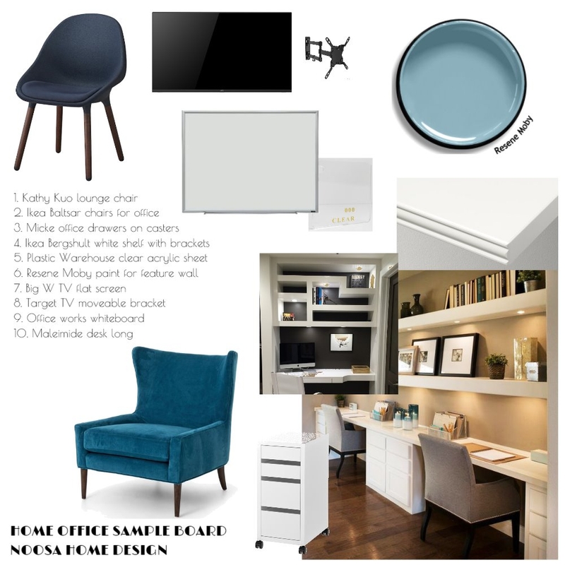MODULE 10 - HOME OFFICE Mood Board by NOOSA HOME DESIGN on Style Sourcebook