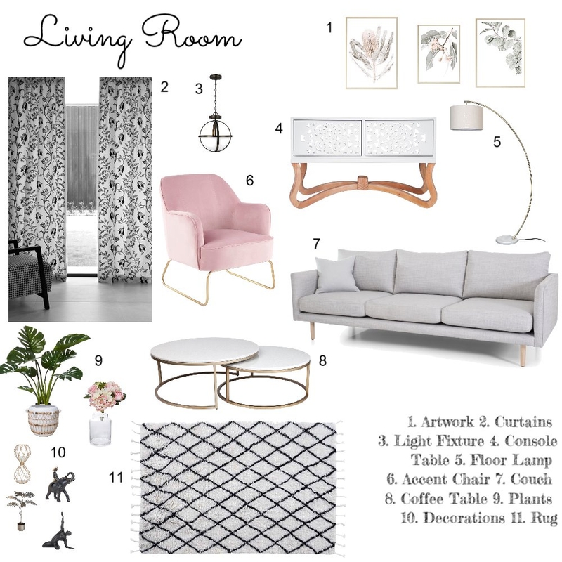 Living Room Module 9 Mood Board by celesteseaman on Style Sourcebook