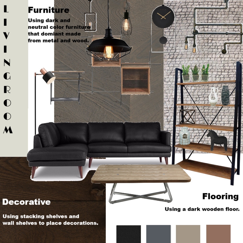 Industrial Living Room Mood Board by Gifa Putri on Style Sourcebook