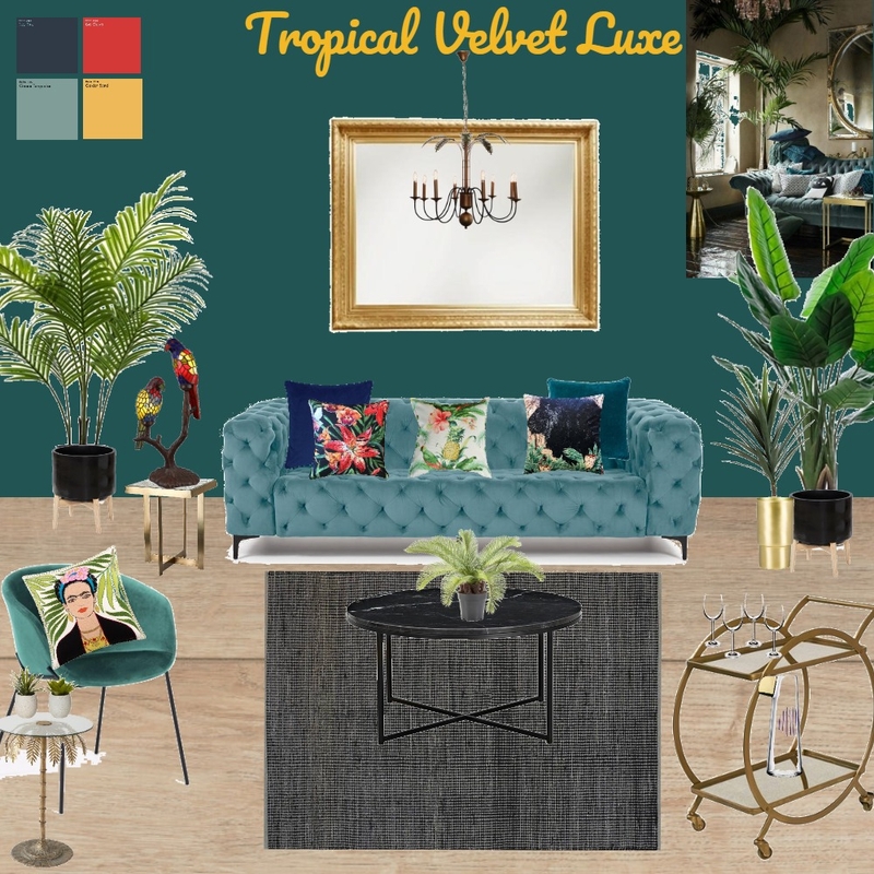 Tropical Velvet Luxe Living Room Mood Board by Beeshandbook Interiors on Style Sourcebook