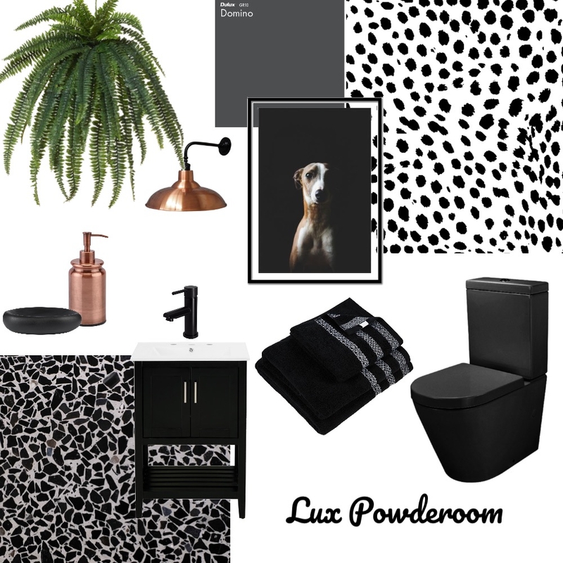 black powder room Mood Board by NAOMI.ABEL.LIFESTYLE on Style Sourcebook