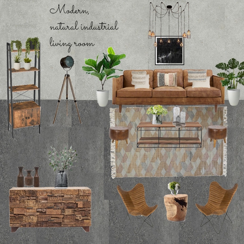 Modern Natural Industrial Living room Mood Board by bayyinah utami on Style Sourcebook