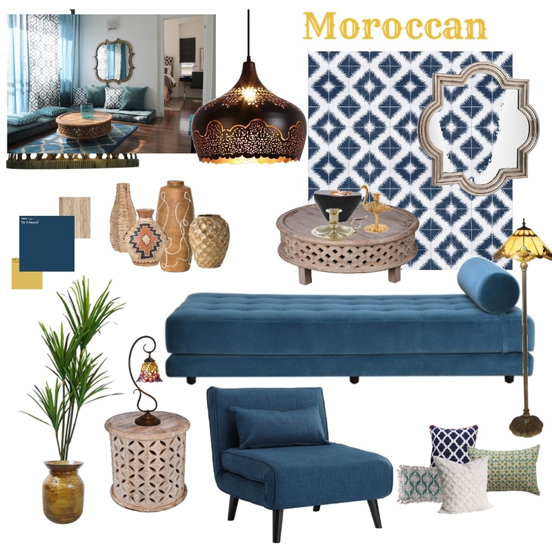 Moroccan theme living room Mood Board by Amy Turuta on Style Sourcebook
