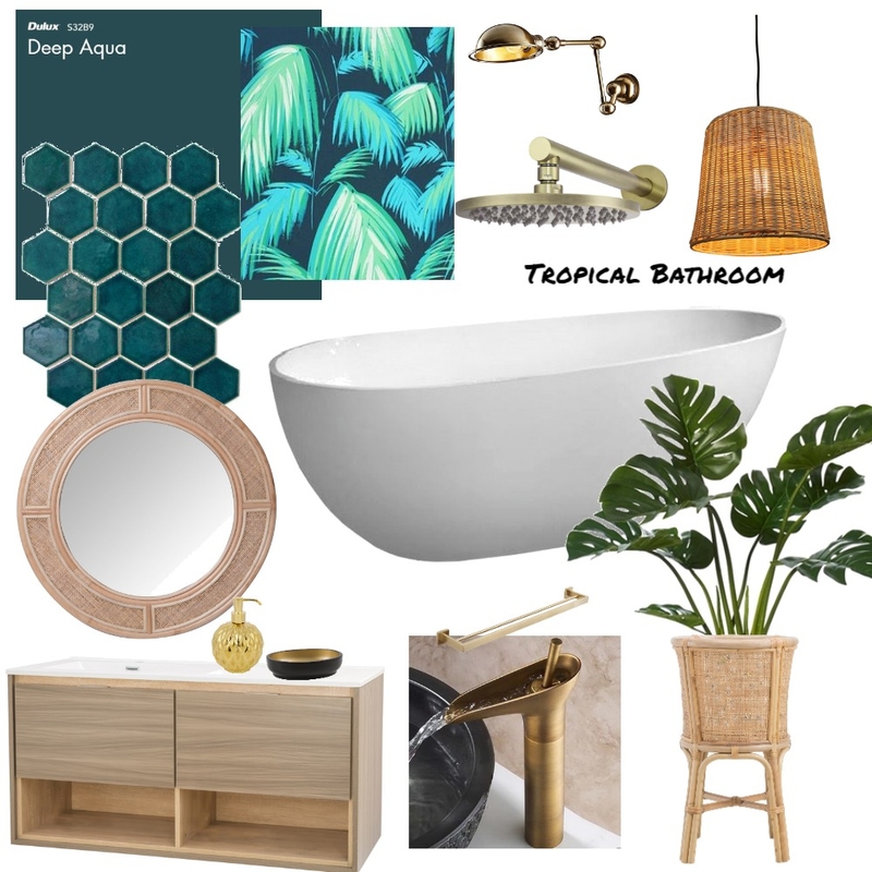Tropical Bathroom Mood Board by Katherine_Lizzie on Style Sourcebook