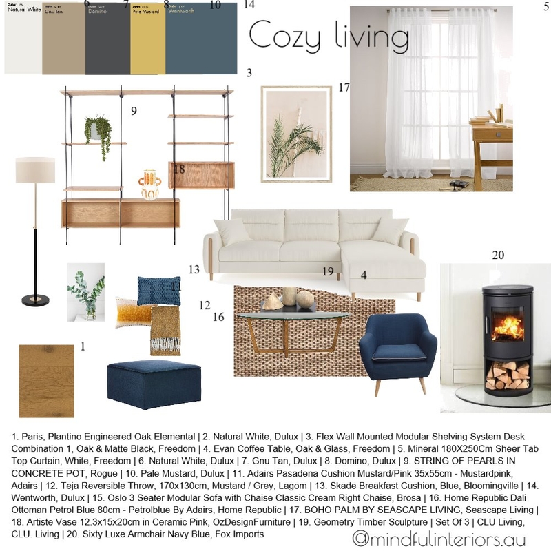 Coastal hamptons living room Mood Board by Mindful Interiors on Style Sourcebook
