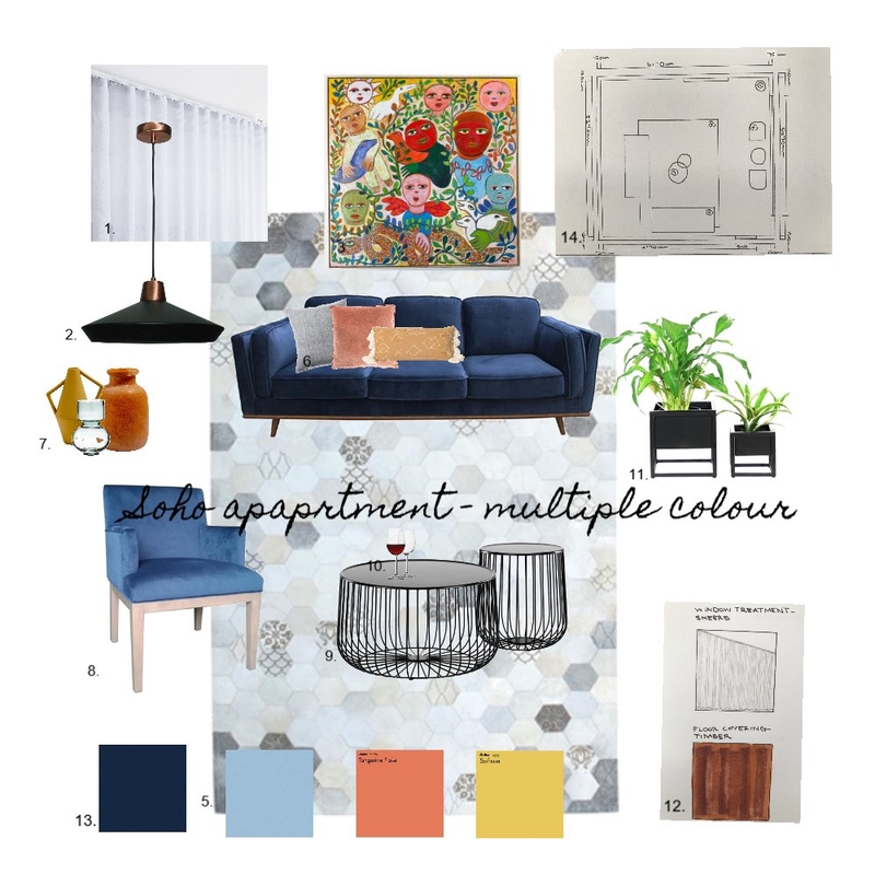 Leftbank appartment - living room Soho Mood Board by Sinead on Style Sourcebook