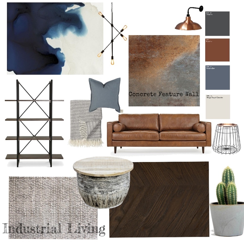 Industrial Living Room Mood Board by Helen Cawley on Style Sourcebook