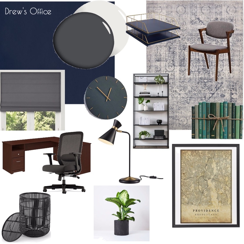 Drew's Office Mood Board by Lazuli Azul Designs on Style Sourcebook