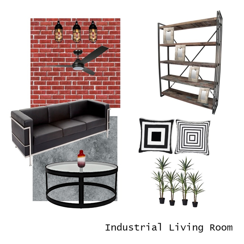 Industrial Living Room Mood Board by pykho on Style Sourcebook
