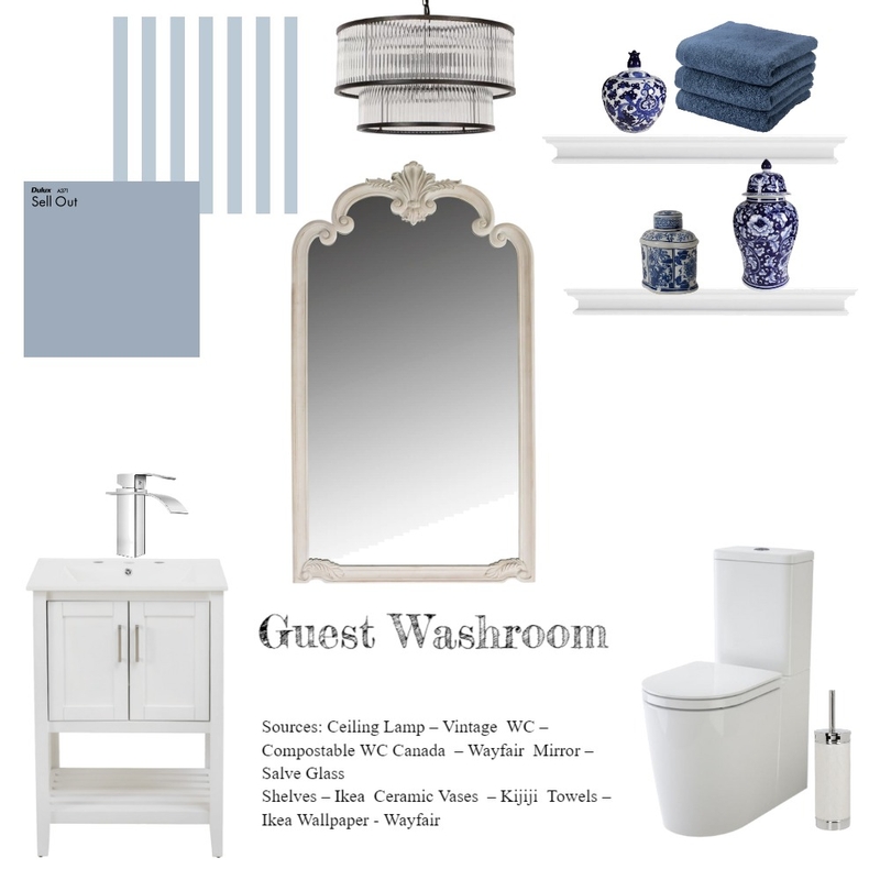 Guest Washroom Mood Board by KB design on Style Sourcebook