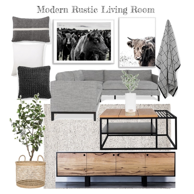 Modern Rustic Living Room Mood Board by nel767 on Style Sourcebook