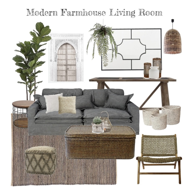 Modern Farmhouse Living Room Mood Board by nel767 on Style Sourcebook