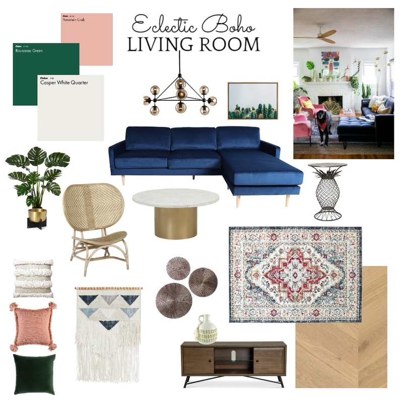 Eclectic Boho Living Room Mood Board by janiehachey on Style Sourcebook