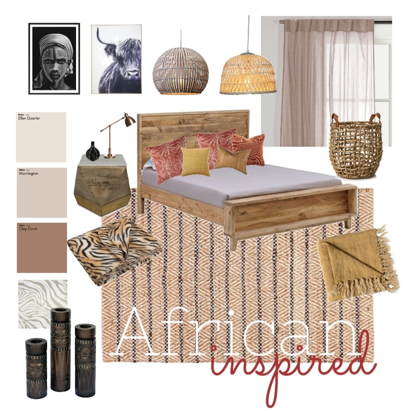 African Inspired Bedroom IDI Mood Board by Jannique on Style Sourcebook