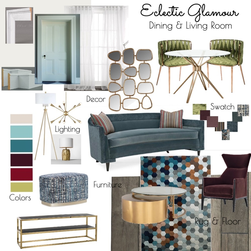 Eclectic Glamour 1 Mood Board by Azra Mahmood on Style Sourcebook