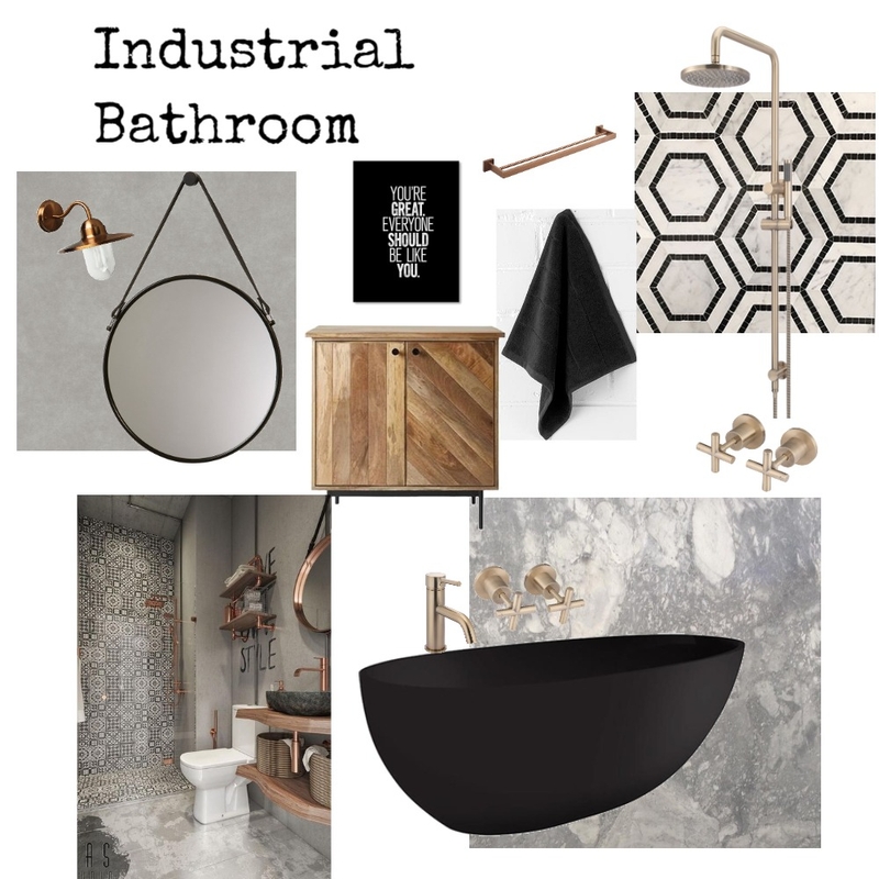 Industrial Bathroom Mood Board by K & N Designs on Style Sourcebook