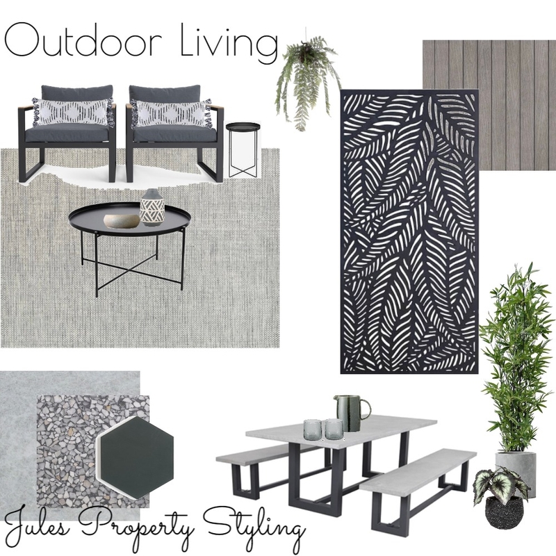 Outdoor Living Monochrome Mood Board by Juliebeki on Style Sourcebook