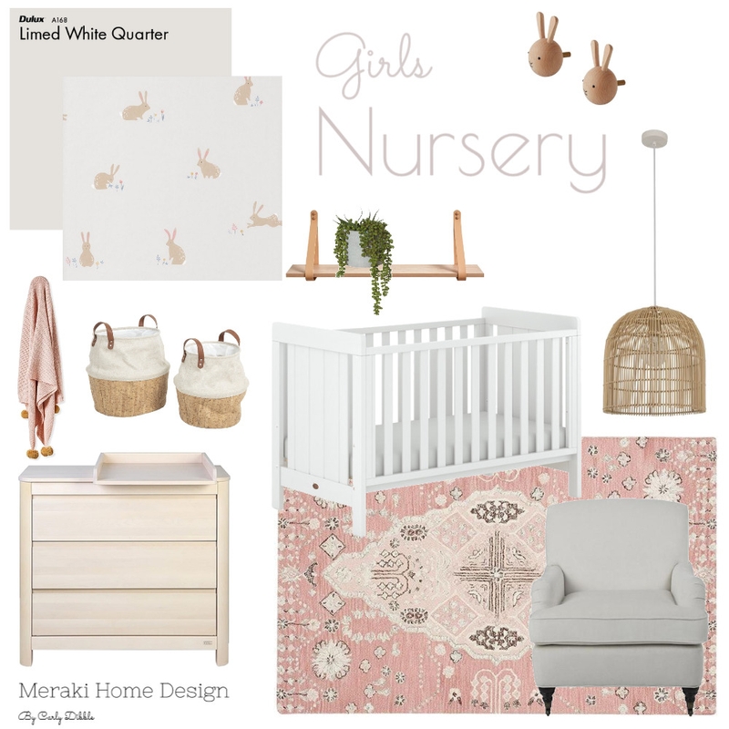 Girls Nursery Mood Board by Meraki Home Design on Style Sourcebook