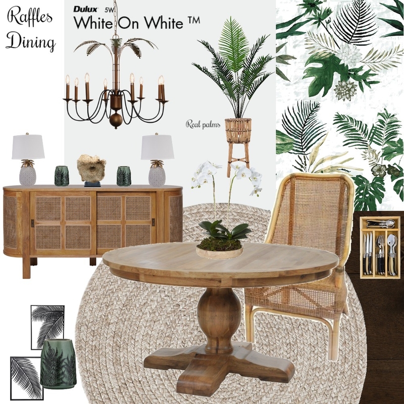 Raffles Inspired Dining Mood Board by Jo Laidlow on Style Sourcebook