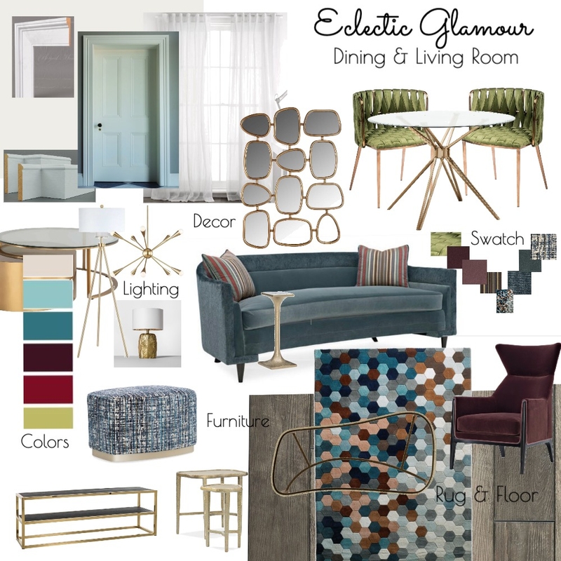 Eclectic Glamour - Actual Mood Board by Azra Mahmood on Style Sourcebook