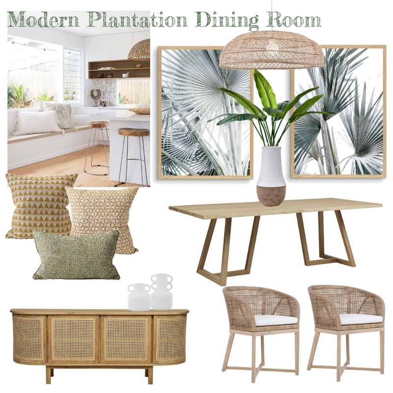Tropical Dining Room Mood Board by Dani Designs on Style Sourcebook
