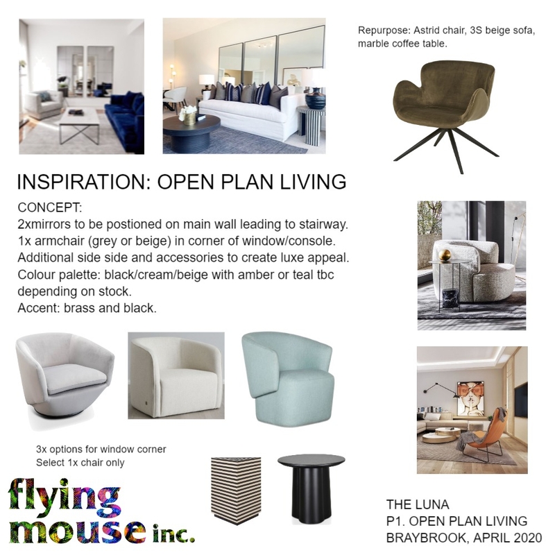 The Luna - Open Plan Living Mood Board by Flyingmouse inc on Style Sourcebook